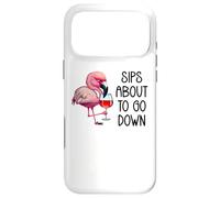 Pink Flamingo Drinking Wine Tasting Sips About to Go Down Coque pour iPhone 17 Pro Max