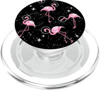 Pink Flamingo in Space Stars Astronaut Hat Tropical Theme PopSockets PopGrip pour MagSafe