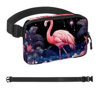 Pink Flamingo in the Dark Night - 766 Sac banane à bandoulière pour homme et femme, sac banane pour voyage, marche, course, randonnée, cyclisme, multicolore, 4 x 23 x 15 cm, multicolore,