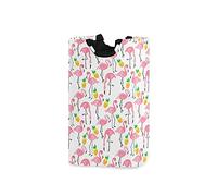 Pink Flamingo Pine Grand panier à linge Sac fourre-tout, panier à linge en tissu pliable, sac à vêtements pliable, bac de lavage pliant