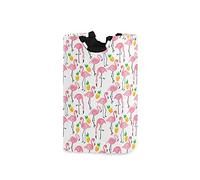 Pink Flamingo Pine Grand panier à linge Sac fourre-tout, panier à linge en tissu pliable, sac à vêtements pliable, bac de lavage pliant
