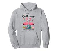 Pink Flamingos in A Quilt Gang Sassy Sewing Sisters White Sweat à Capuche
