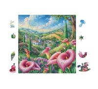 Pink Flower Vallée avec Cascade 100 Pièces Puzzle Famille en Carton Anti-Déchirure Difficulté Moyenne Jeu De Société Soirée Entre Amis Cadeau Noël Famille Pas Cher 28x28cm