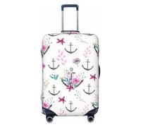 Pink Flowers Anchor Starfish Classic Housses de bagages de voyage - Housses élastiques pour valises de 45,7 à 81,6 cm, Noir, X-large