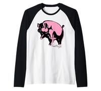 Pink Floyd Flying Pig Classic Rock Band Icône Manche Raglan
