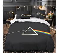 Pink Floyd Housse De Couette Housses De Couettes 3D Imprimé Groupe de rock britannique Pour Adultes Et Enfants Parure De Lit Microfibr Avec Taies E Avec Fermeture À Glissière 3 Pièces King（220x240cm）