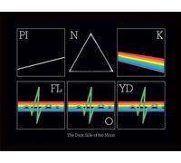 Pink Floyd - Poster encadré "Dark Side 50th Prism", battement de coeur PM7527 (30 cm x 40 cm) (Noir/Arc-en-ciel/Blanc)