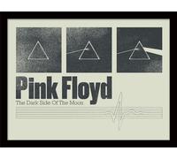 Pink Floyd - Poster encadré "Dark Side 50th", Prism PM7528 (30 cm x 40 cm) (Noir/Blanc)