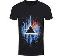 Pink Floyd T-Shirt Dark Side Of The Moon (Splatter Bleu) Homme Noir - Taille S Noir G