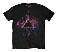Pink Floyd - T-Shirt # S Black Unisex # Dark Side of The Moon Pink Splatter [Import]