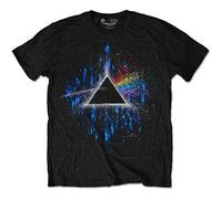 Pink Floyd - T-Shirt # Xl Black Unisex # Dark Side of the Moon Blue Splatter