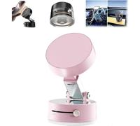 (Pink)Foldable Magnetic Vacuum Phone Holder, 360 Electric Suction Car Mount, Double-Sided Swivel Stand for Car, Mirror, Gym, Kitchen, Hands-Free Porta
