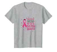 Pink for Her Soutien à la Sensibilisation au Cancer du Sein T-Shirt, Enfant, Gris Chiné, 10 Ans