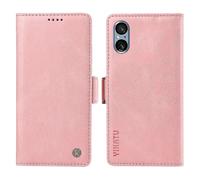 (Pink) For Sony Xperia 5 V Leather Phone Case Folding Stand Wallet Cover