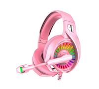 (PINK) Gaming Headset with Microphone, Over-Ear Headphones with LED RGB Light