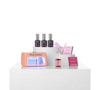 Pink Gellac Kit Vernis Semi Permanent - Manucure Kit Semi Permanent Complet avec Lampe UV LED Compacte Pêche, 1 Couleur Rose 15 ml, Top et Base Coat Gel UV, Dissolvant et Nettoyant de Qualité Salon