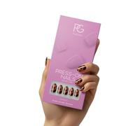 Pink Gellac Press On Nails - 2007 Tortoise Touch - Lot de 30 faux ongles à coller, colle à ongles, 30 autocollants et accessoires - Ongles adhésifs à appliquer rapidement pendant 7 à 14 jours