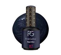 Pink Gellac Vernis Semi Permanent - 117 Night Blue 15 ml - Vernis à Ongles Gel Pour 14+ Jours de Manucure Impeccable - Facile à Utiliser - Semi Permanent Facile à Enlever