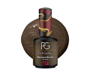 Pink Gellac Vernis Semi Permanent - 234 Metalized Bronze 15ml - Vernis à Ongles Gel Pour 14+ Jours de Manucure Impeccable - Facile à Utiliser - Semi Permanent Facile à Enlever