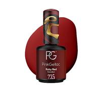 Pink Gellac Vernis Semi Permanent - 235 Ruby Red 15ml - Vernis à Ongles Gel Pour 14+ Jours de Manucure Impeccable - Facile à Utiliser - Semi Permanent Facile à Enlever