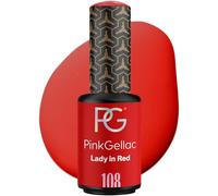Pink Gellac Vernis Semi Permanent UV - 108 Lady in Red 8 ml - Vernis Gel UV Semi Permanent Rouge Pour 14 Jours - Gel Polish Facile à Utiliser de Qualité Salon - Facile à Enlever