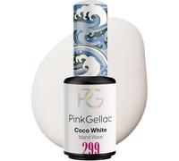 Pink Gellac Vernis Semi Permanent UV - 299 Coco White 8 ml - Vernis Gel UV Semi Permanent Blanc Pour 14 Jours - Gel Polish Facile à Utiliser de Qualité Salon - Facile à Enlever