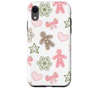 Pink Gingerbread Man Christmas Coquette Cute Bow Xmas Cookie Coque pour iPhone XR
