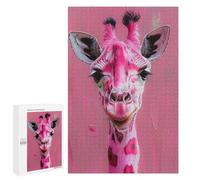 Pink Giraffe Art Print-2 Puzzle 1000 Pièces Educa Jouet en Bois Cadeau Unique Décoration Intérieure Jeu Éducatif Challenge Toy Adultes Et Enfants À Partir De 14 Ans 1000 PCS