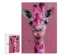 Pink Giraffe Art Print-2 Puzzle 1000 Pièces Educa Jouet en Bois Cadeau Unique Décoration Intérieure Jeu Éducatif Challenge Toy Adultes Et Enfants À Partir De 14 Ans 300 PCS