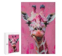 Pink Giraffe Art Print-3 Puzzle 1000 Pièces Educa Jouet en Bois Cadeau Unique Décoration Intérieure Jeu Éducatif Challenge Toy Adultes Et Enfants À Partir De 14 Ans 1000 PCS