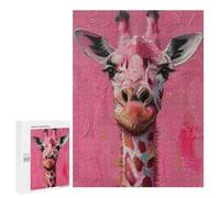 Pink Giraffe Painting Artwork Puzzle 1000 Pièces Educa Jouet en Bois Cadeau Unique Décoration Intérieure Jeu Éducatif Challenge Toy Adultes Et Enfants À Partir De 14 Ans 500 PCS