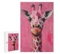 Pink Giraffe Painting Artwork Puzzle 1000 Pièces Educa Jouet en Bois Cadeau Unique Décoration Intérieure Jeu Éducatif Challenge Toy Adultes Et Enfants À Partir De 14 Ans 1000 PCS