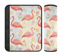 Pink Girl Flamigo Soft Color Flower 2 pcs Accessoires de voiture Plus de confort Conduite pour la plupart des voitures funda para cinturón de carro