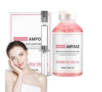 Pink Glow Ampoule à vitamines, sérum pour le visage au collagène et aux peptides - Sérum éclaircissant et rajeunissant pour le visage - Pour le renouvellement de la peau, anti-âge - Essence de