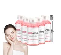 Pink Glow Lot de 5 ampoules de sérum à vitamines au collagène et aux peptides, sérum facial éclaircissant et rajeunissant pour le visage, pour le renouvellement de la peau, anti-âge raffermissant et
