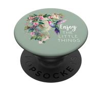Pink Hummingbird Enjoy The Little Things Humming Bird Sage PopSockets PopGrip Adhésif