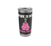 Pink Is My Power Color Sensibilisation au cancer du sein Gobelet isotherme en acier inoxydable double paroi