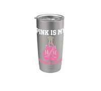 Pink Is My Power Color Sensibilisation au cancer du sein Gobelet isotherme en acier inoxydable double paroi