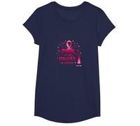 Pink is My Power Color Support de Sensibilisation au Cancer du Sein T-Shirt, Fille, Bleu Marine, S