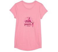 Pink is My Power Color Support de Sensibilisation au Cancer du Sein T-Shirt, Fille, Rose, M