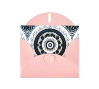 Pink JKIEGOQ Carte de vœux avec impression totem ronde noire et blanche 10,2 x 15,2 cm pour Noël, Saint-Valentin, mariage, fête