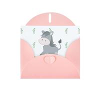Pink JKIEGOQ Carte de vœux Motif âne souriant 10,2 x 15,2 cm pour Noël, Saint-Valentin, mariage, fête