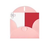 Pink JKIEGOQ Carte de vœux Motif drapeau de Malte 10,2 x 15,2 cm pour Noël, Saint-Valentin, mariage, fête