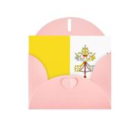 Pink JKIEGOQ Carte de vœux Motif drapeau du Vatican 10,2 x 15,2 cm pour Noël, Saint-Valentin, mariage, fête