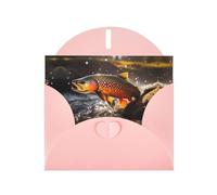 Pink JKIEGOQ Carte de vœux Motif pêche à la mouche 10,2 x 15,2 cm Pour Noël, Saint-Valentin, mariage, fête