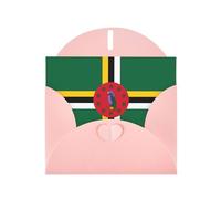 Pink JKIEGOQ Flag of the Commonwealth of Dominica Prints Carte de vœux 10,2 x 15,2 cm pour Noël, Saint-Valentin, mariage, fête d'invitation