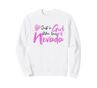 Pink Just a Girl Who Loves Nevada Cute Nevada Girl Sweatshirt