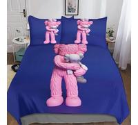 Pink Kaws Housse De Couette Cartoon Characters De Avec Taie D'oreiller D Cartoon Dessin Anim¿¿ En Microfibre Avec Fermeture ¿¿Clai King£¿Xcm£©