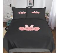 Pink Kaws Housse De Couette Cartoon Characters Lit R¿¿Versible Fermeture ¿¿Clair - Linge De Lit King£¿Xcm£© Avec Assortie Taies D'oreiller