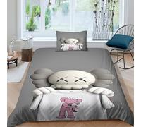 Pink Kaws Housse De Couette Pour Enfant - Cartoon Characters De Lit Single£¿Xcm£© Avec Fermeture ¿¿Clair - Doux Sets De Housse Couette En Microfibre Avec